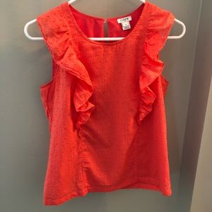 Salmon/Orange Lined Ruffle Tank from JCrew